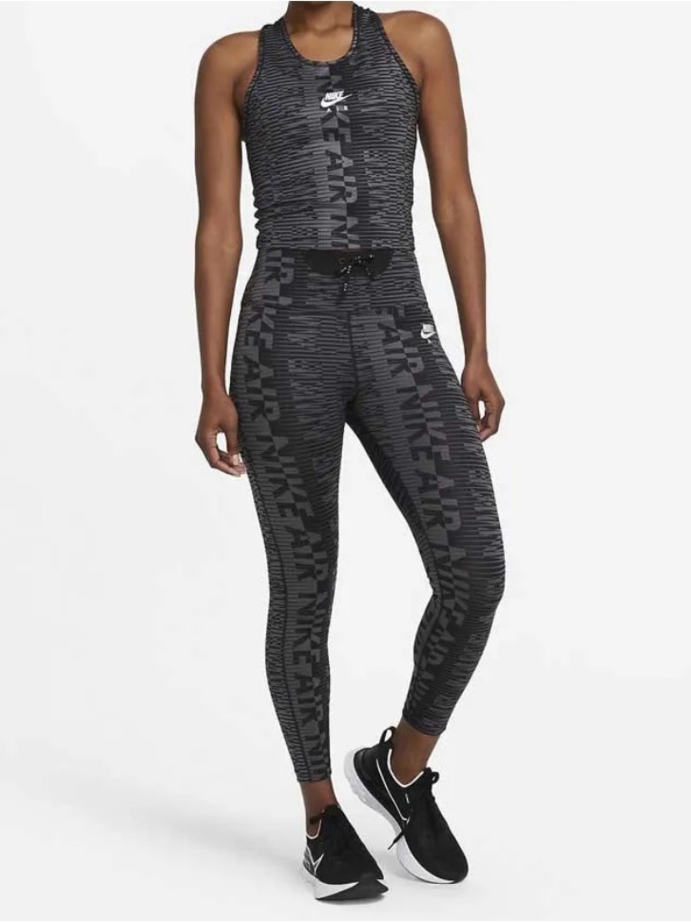 Bundle Nike Air Printed Tank + Fast Running High Rise 7/8 Length Leggings Small